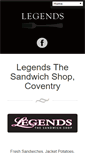 Mobile Screenshot of legendsthesandwichshop.co.uk